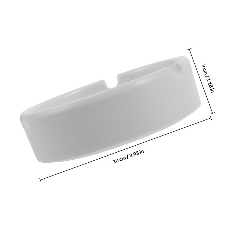 صحن رماد دائري من الميلامين الأبيض عبوة من 2 قطعة متين مقاوم للسقوط قابل لإعادة الاستخدام للمكتب الداخلي والحانات - Image 3